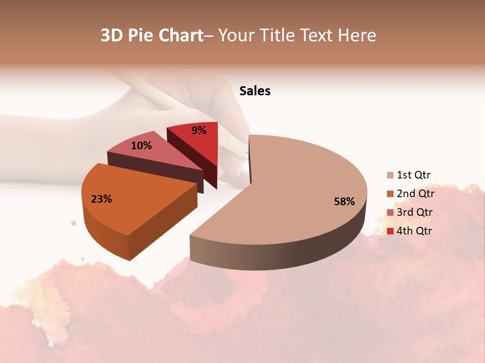 Hand With Brush PowerPoint Template