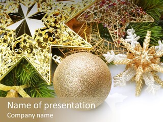 Green Christmas Decorative PowerPoint Template