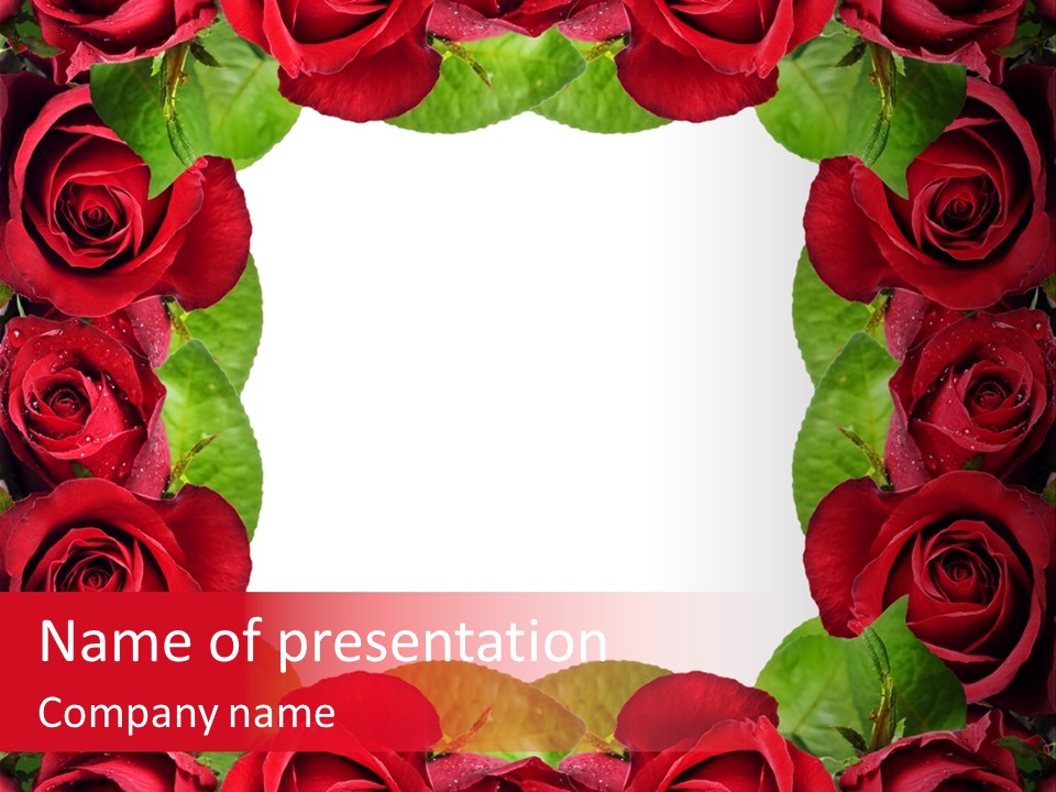 Red Roses Clipart PowerPoint Template