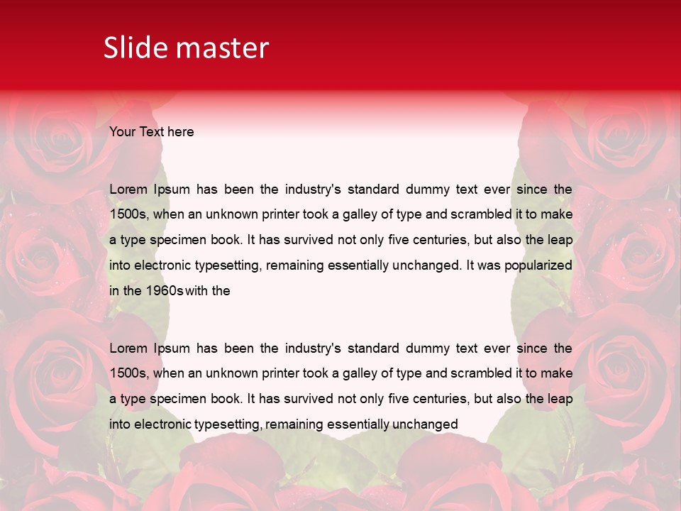 Red Roses Clipart PowerPoint Template