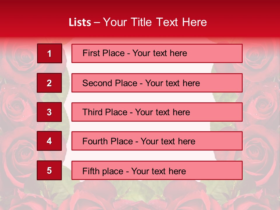 Red Roses Clipart PowerPoint Template