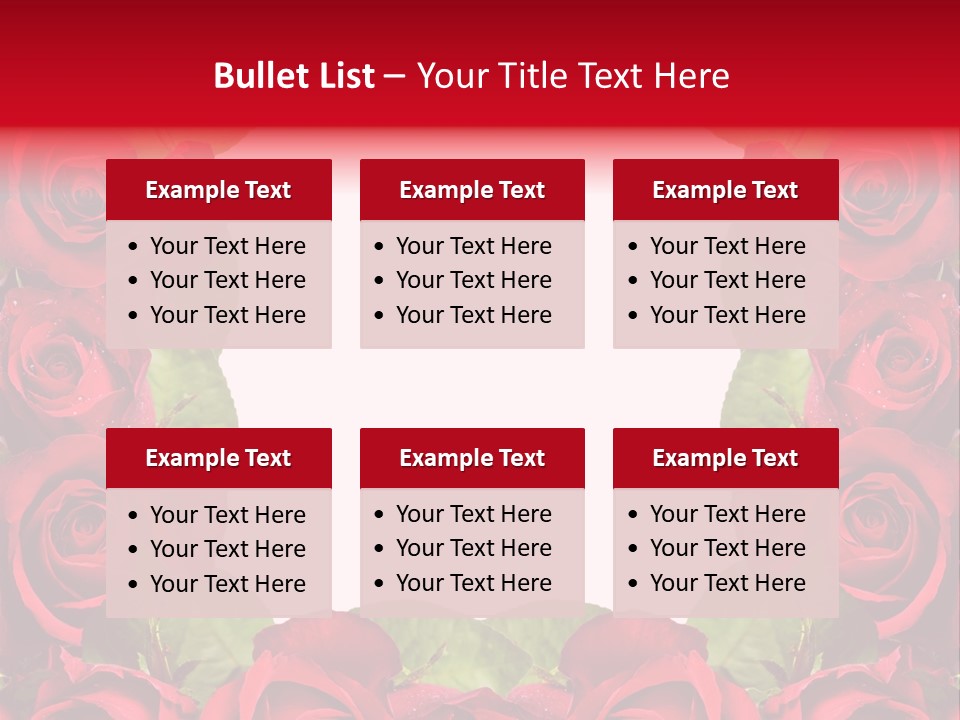 Red Roses Clipart PowerPoint Template