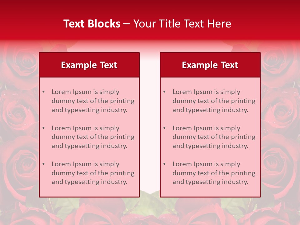 Red Roses Clipart PowerPoint Template