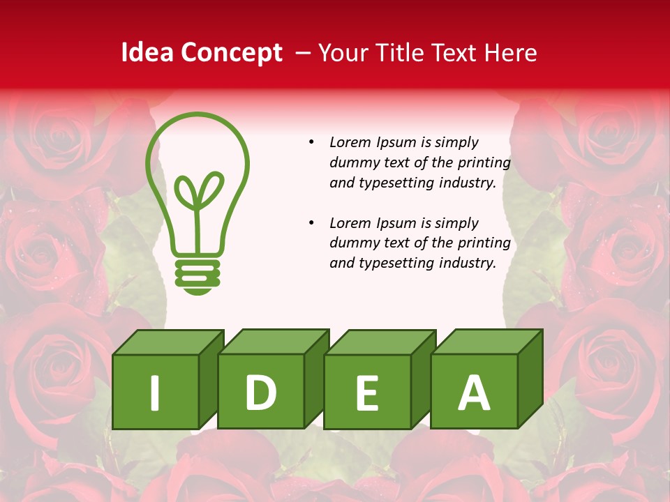 Red Roses Clipart PowerPoint Template