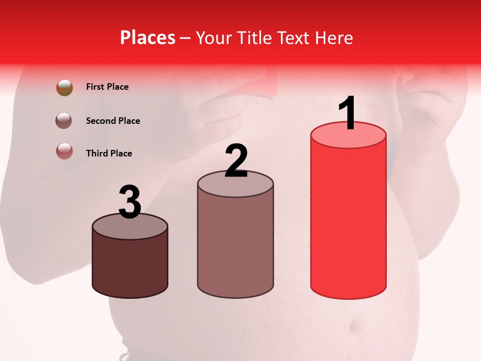 Fat Man With Hamburger PowerPoint Template