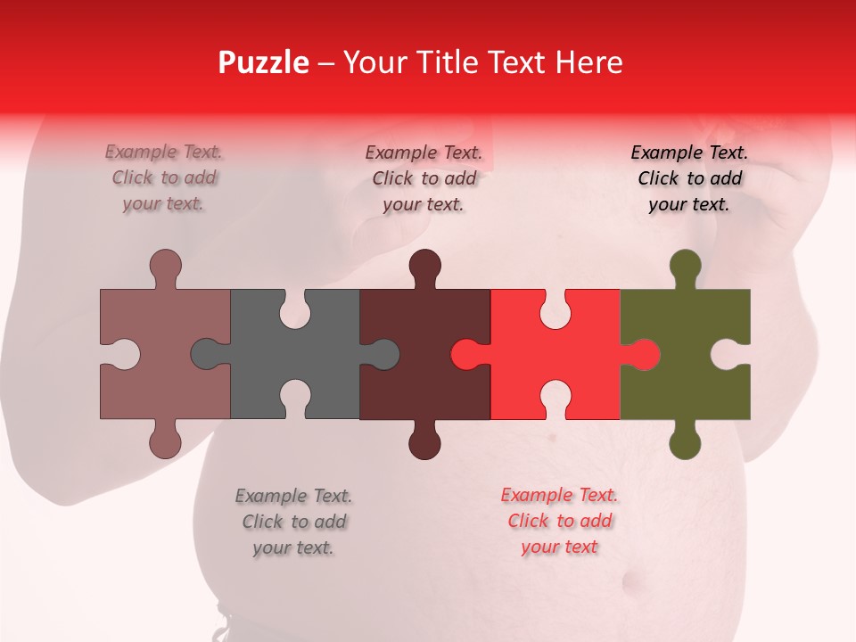 Fat Man With Hamburger PowerPoint Template