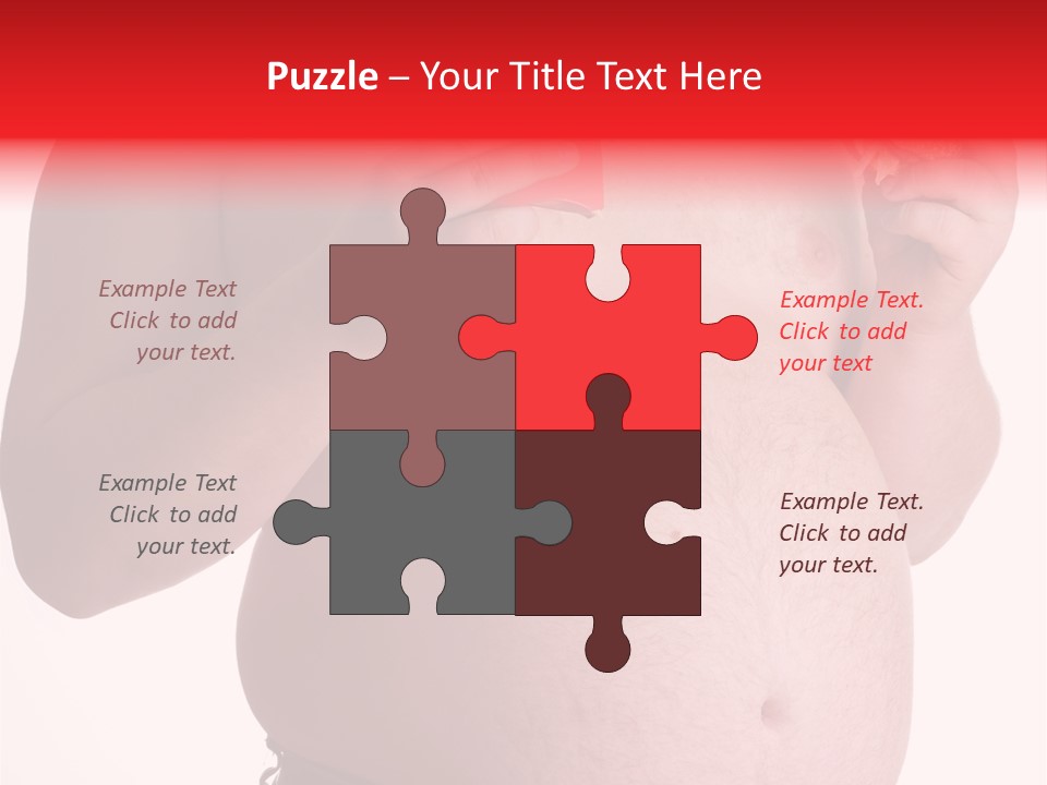 Fat Man With Hamburger PowerPoint Template