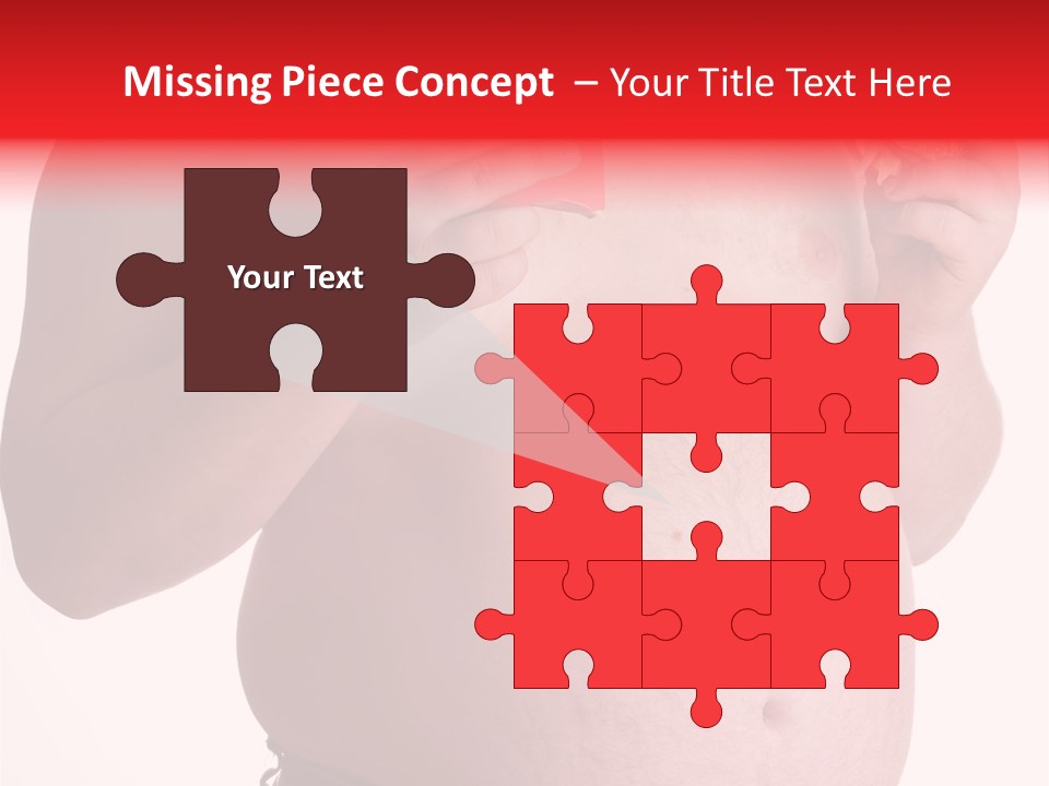 Fat Man With Hamburger PowerPoint Template