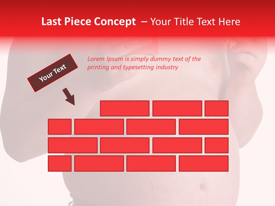 Fat Man With Hamburger PowerPoint Template