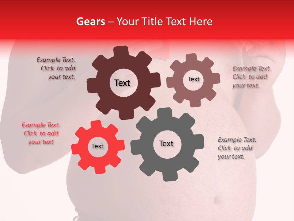 Fat Man With Hamburger PowerPoint Template