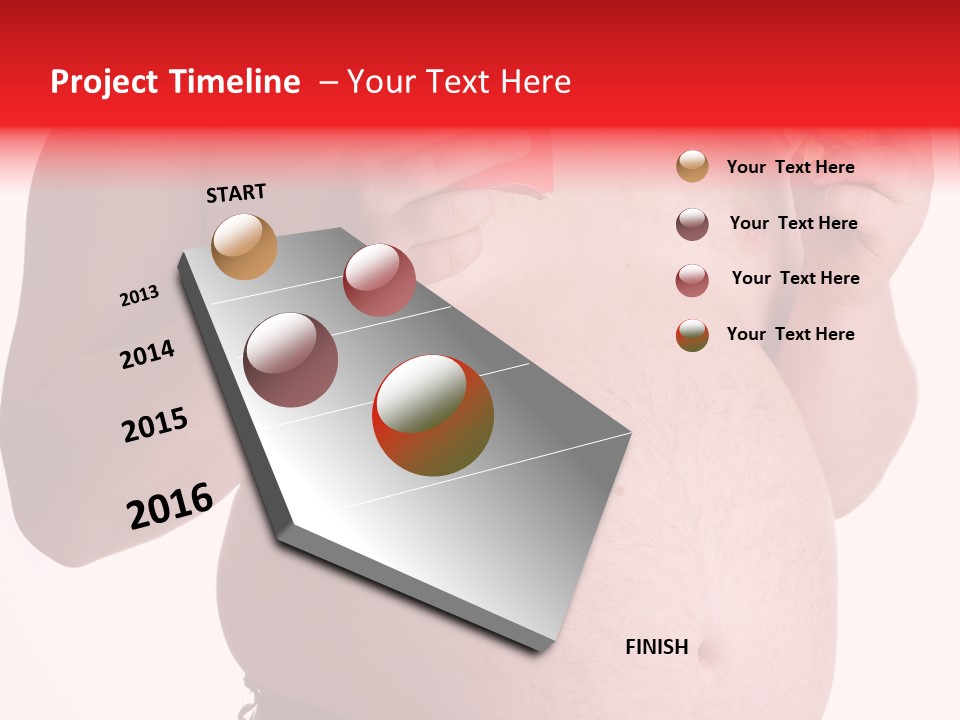 Fat Man With Hamburger PowerPoint Template
