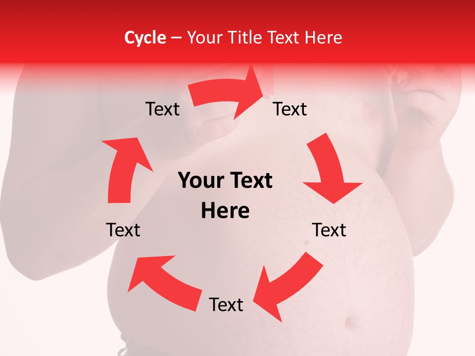 Fat Man With Hamburger PowerPoint Template