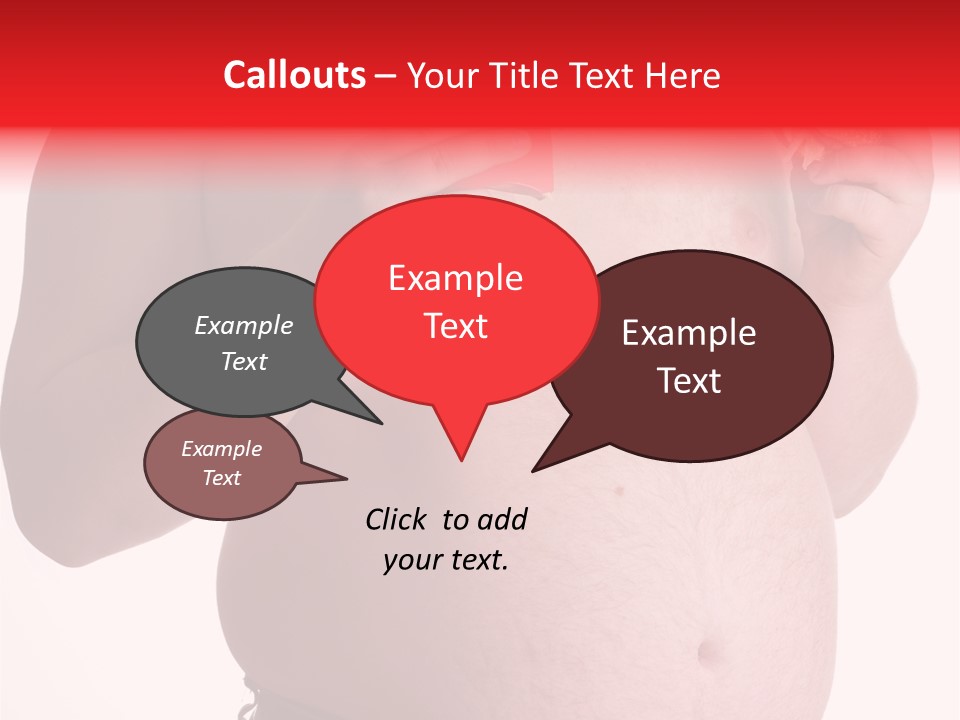 Fat Man With Hamburger PowerPoint Template