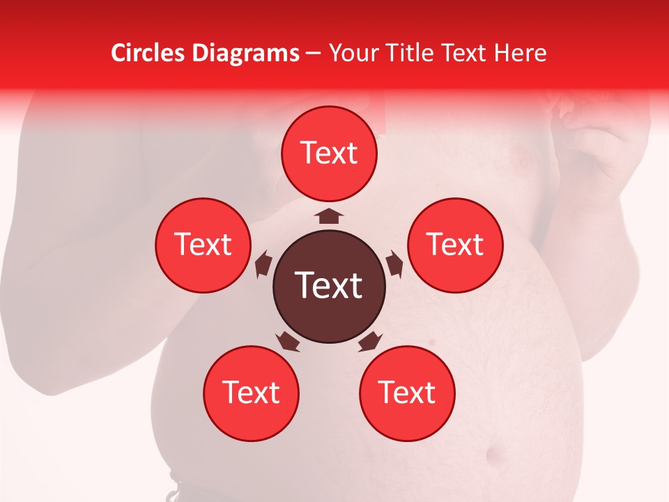 Fat Man With Hamburger PowerPoint Template