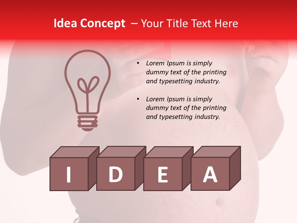 Fat Man With Hamburger PowerPoint Template