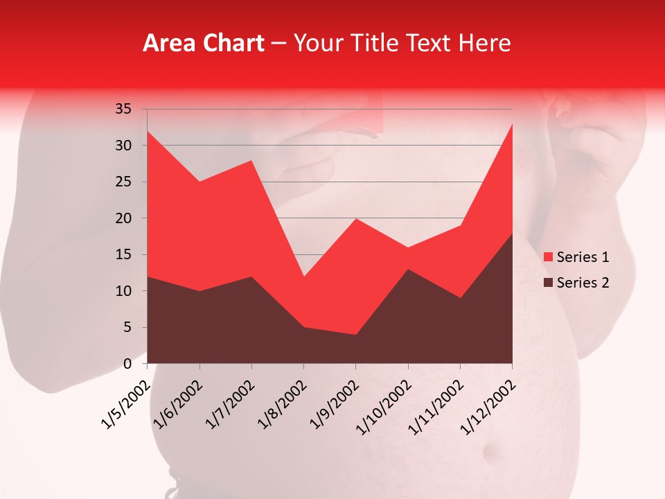 Fat Man With Hamburger PowerPoint Template