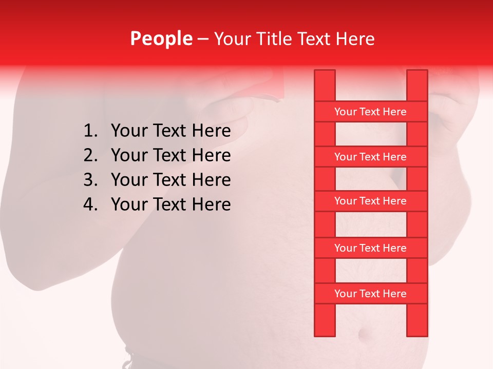 Fat Man With Hamburger PowerPoint Template