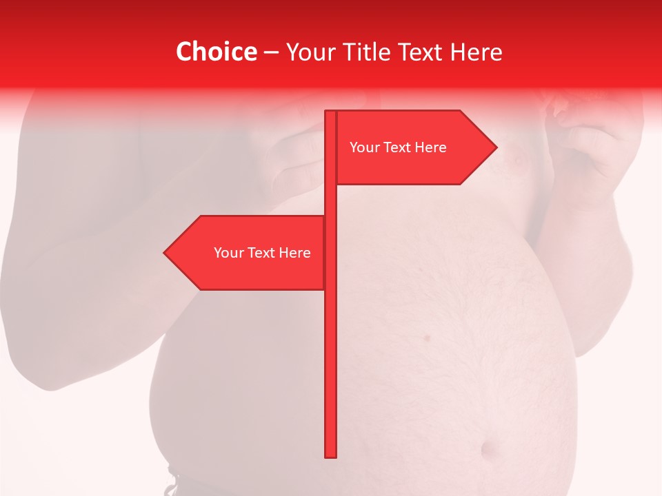 Fat Man With Hamburger PowerPoint Template