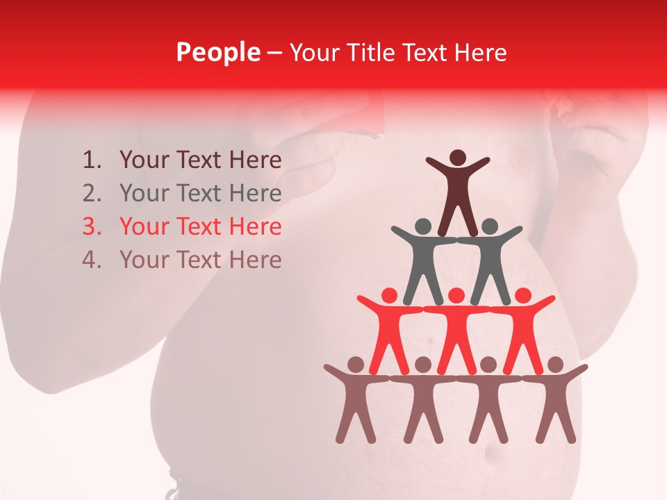 Fat Man With Hamburger PowerPoint Template