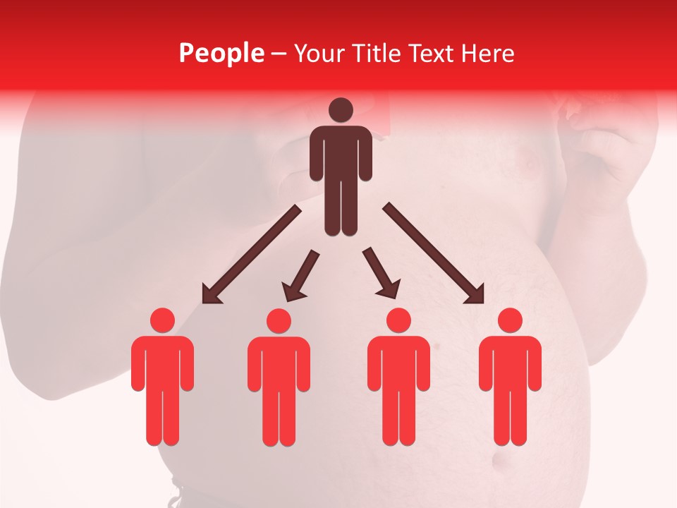 Fat Man With Hamburger PowerPoint Template