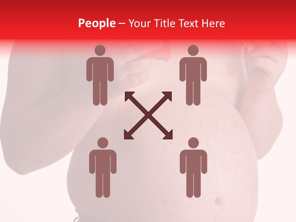 Fat Man With Hamburger PowerPoint Template