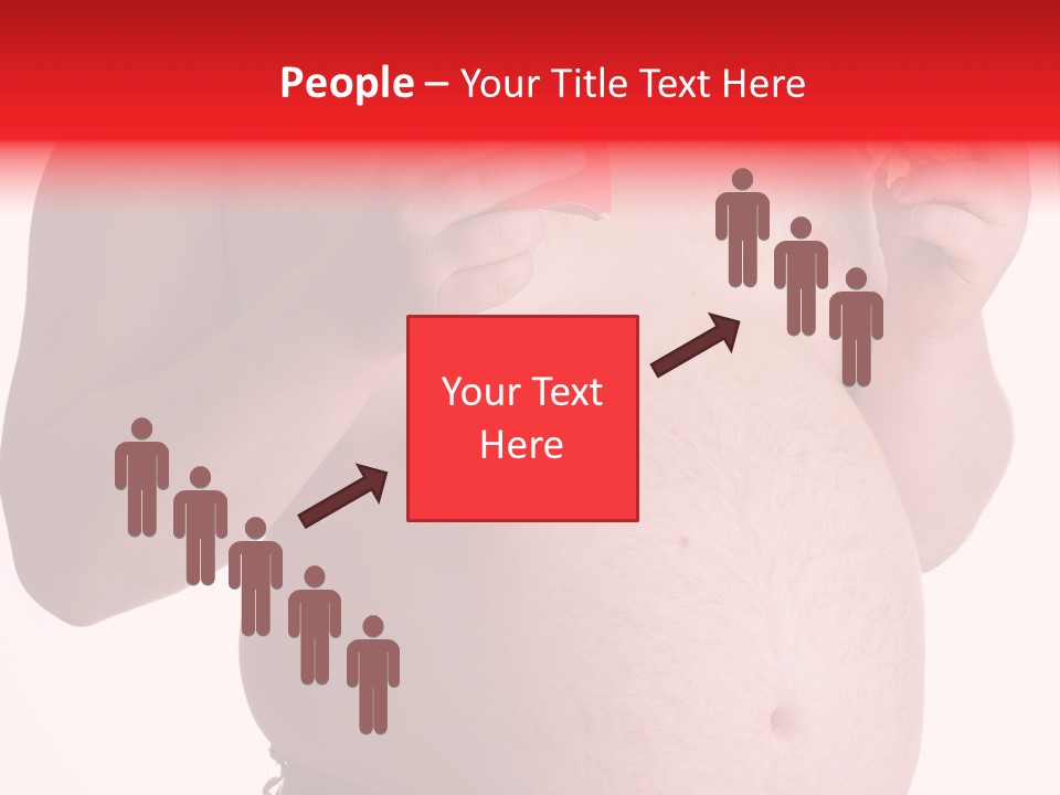 Fat Man With Hamburger PowerPoint Template