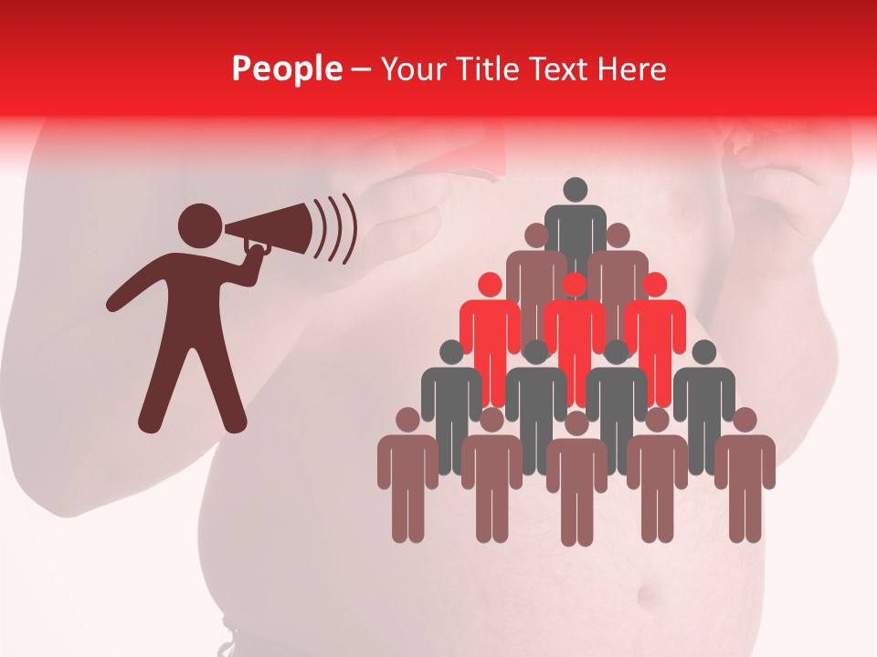 Fat Man With Hamburger PowerPoint Template