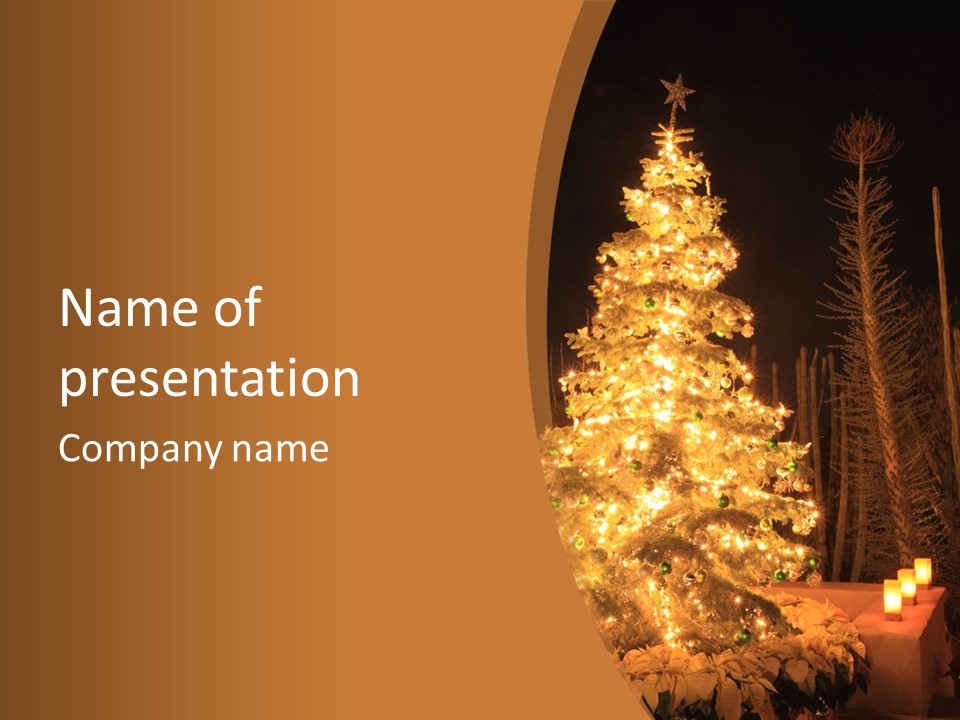 Christmas Tree Lights PowerPoint Template