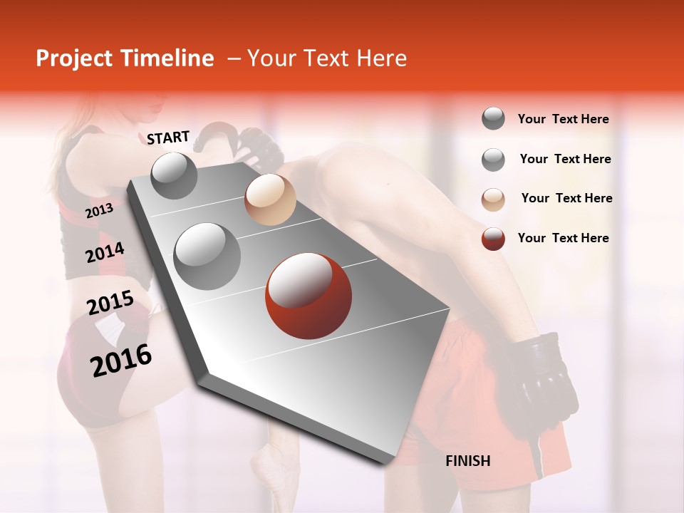 Woman Fighter PowerPoint Template