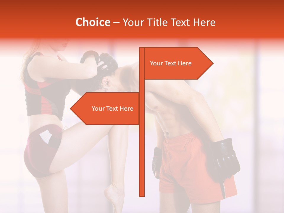 Woman Fighter PowerPoint Template