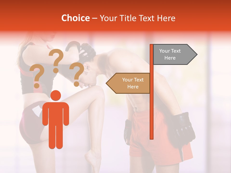 Woman Fighter PowerPoint Template