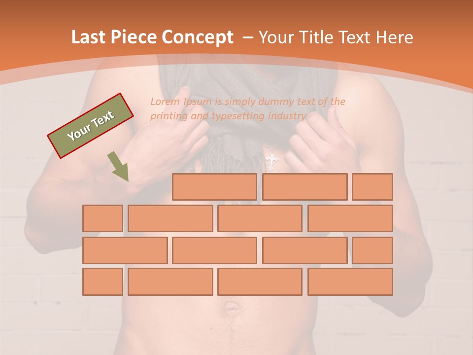 Scarf Male Model PowerPoint Template