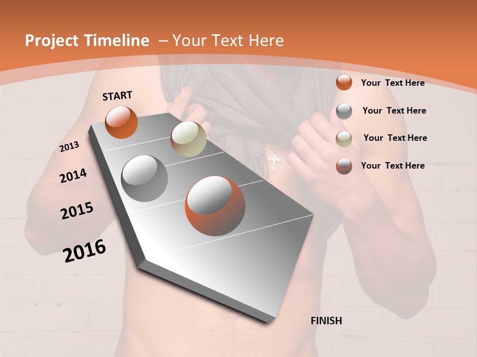 Scarf Male Model PowerPoint Template