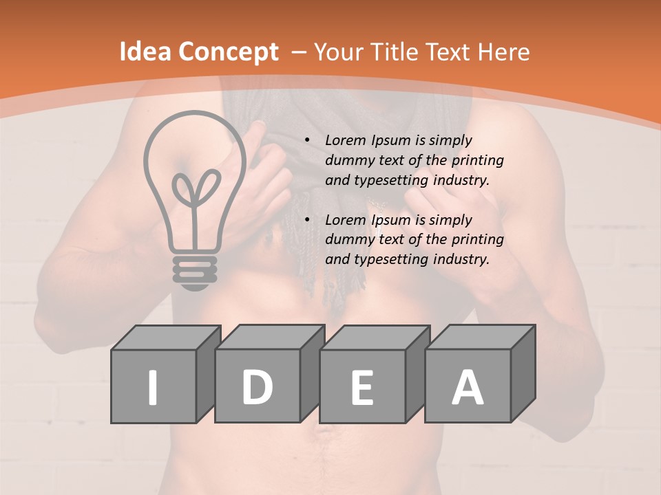 Scarf Male Model PowerPoint Template