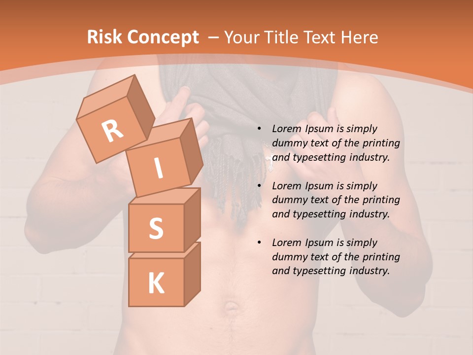 Scarf Male Model PowerPoint Template