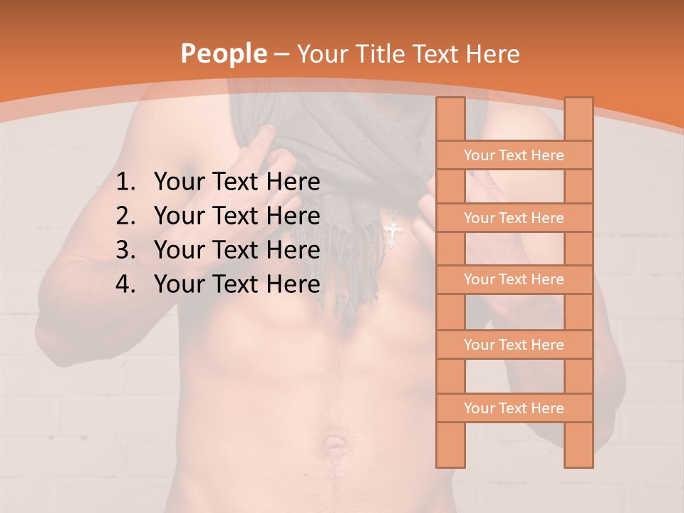 Scarf Male Model PowerPoint Template