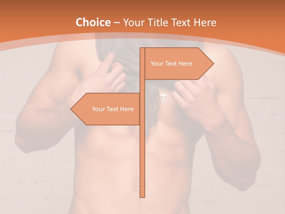 Scarf Male Model PowerPoint Template