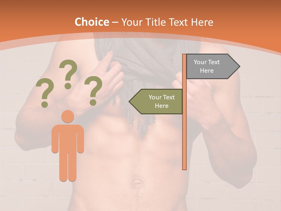 Scarf Male Model PowerPoint Template