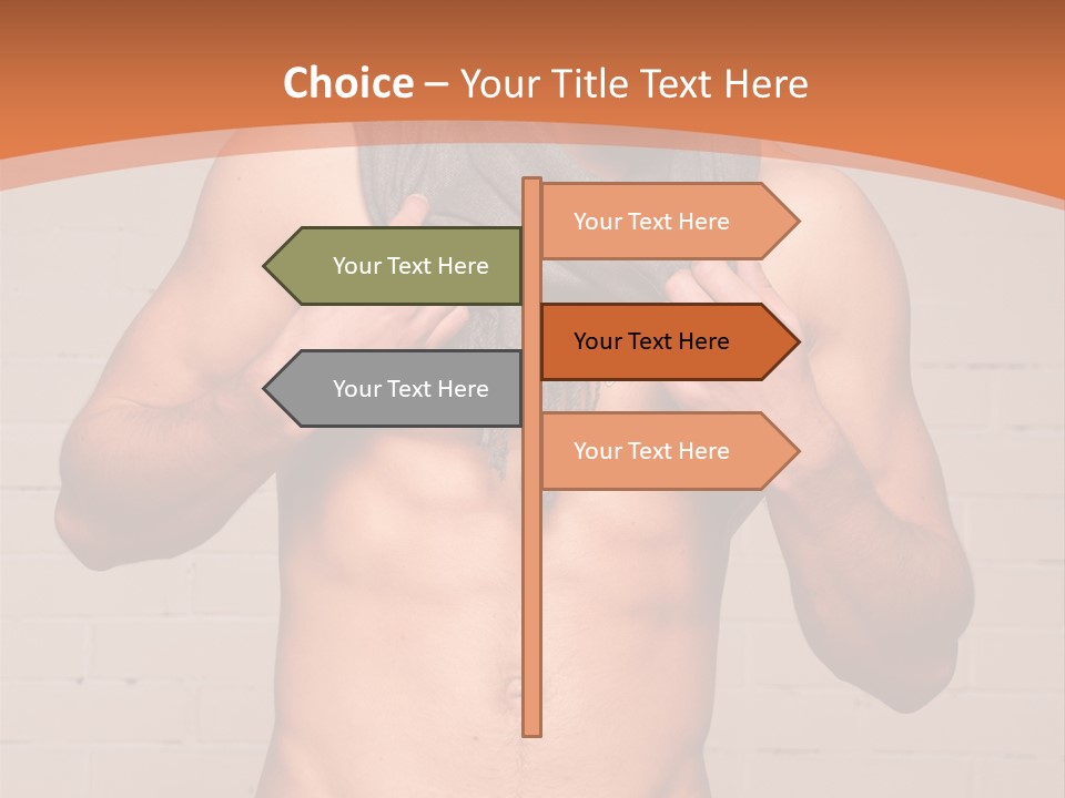 Scarf Male Model PowerPoint Template