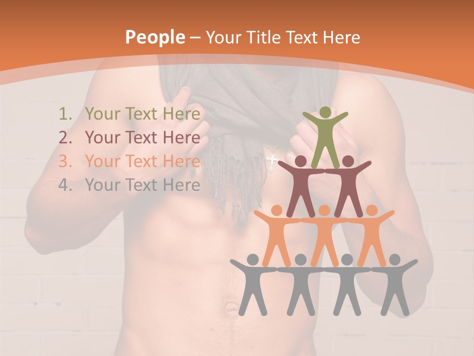 Scarf Male Model PowerPoint Template