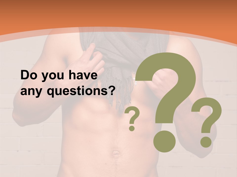 Scarf Male Model PowerPoint Template