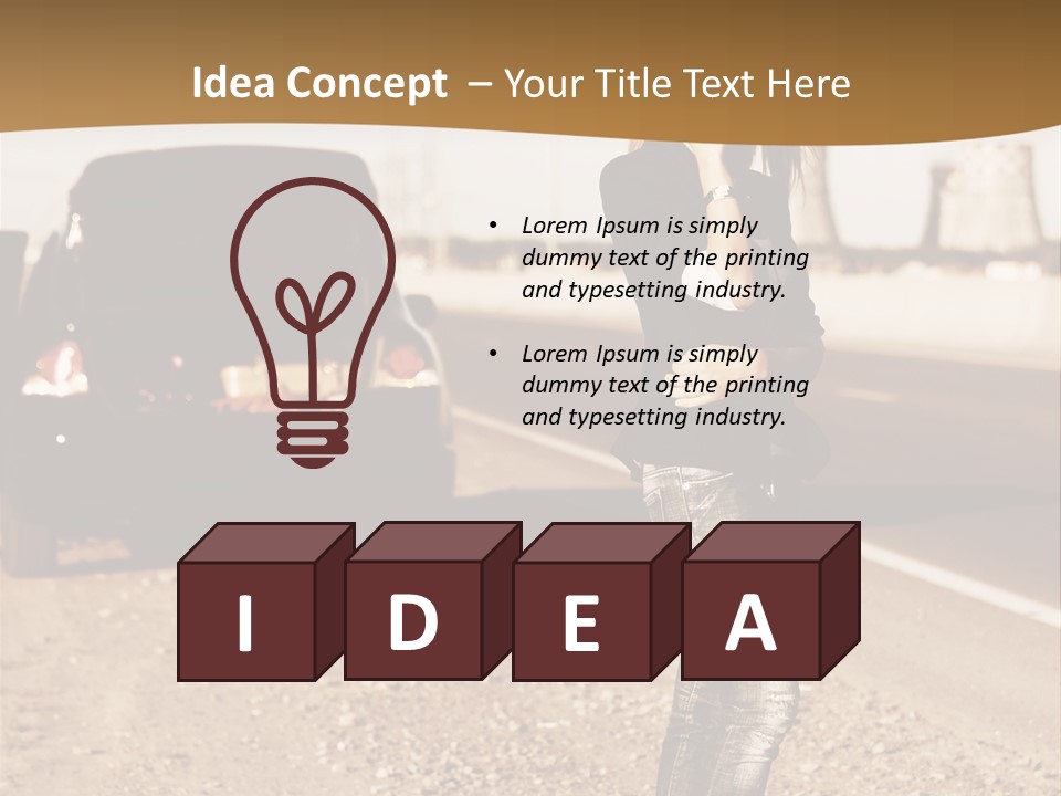 Broken Car PowerPoint Template