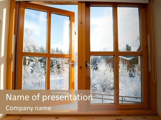 Wooden Windows PowerPoint Template