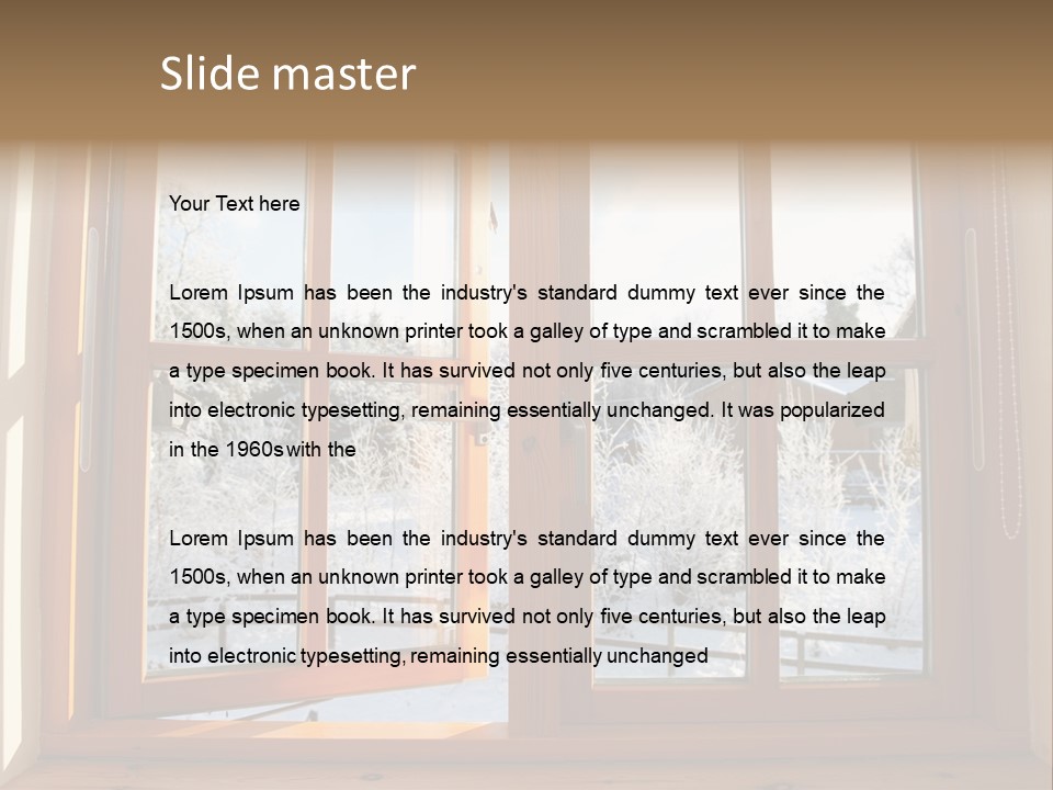 Wooden Windows PowerPoint Template