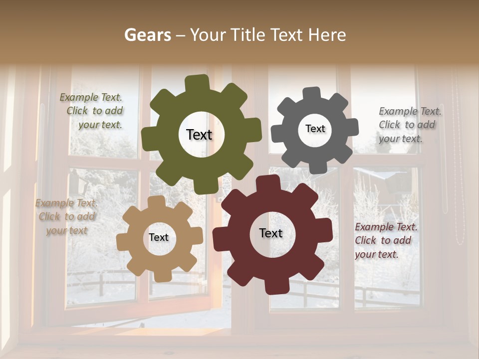 Wooden Windows PowerPoint Template