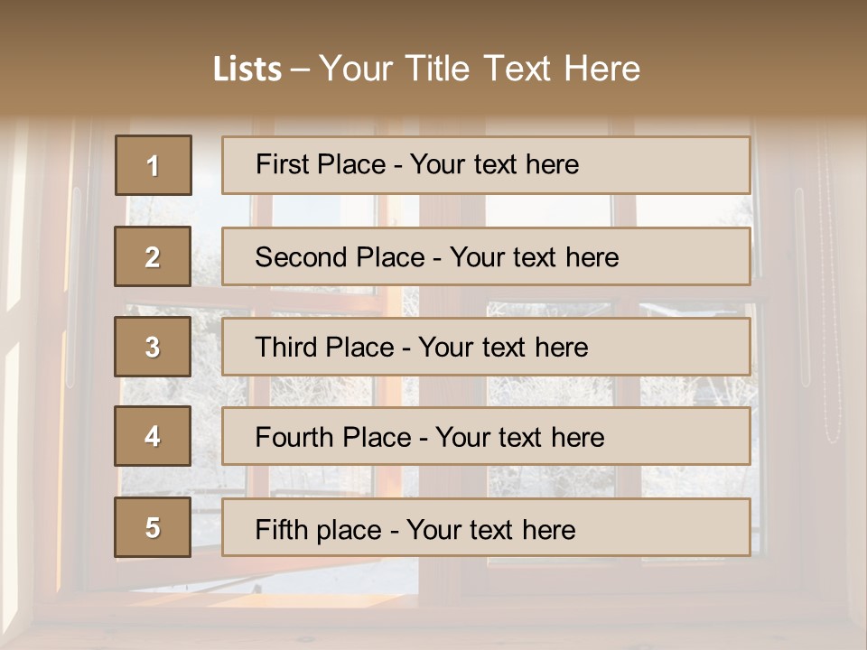 Wooden Windows PowerPoint Template