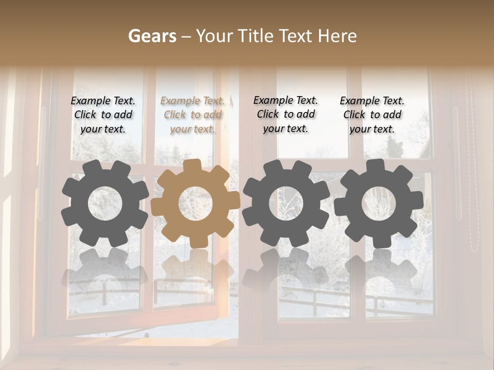 Wooden Windows PowerPoint Template