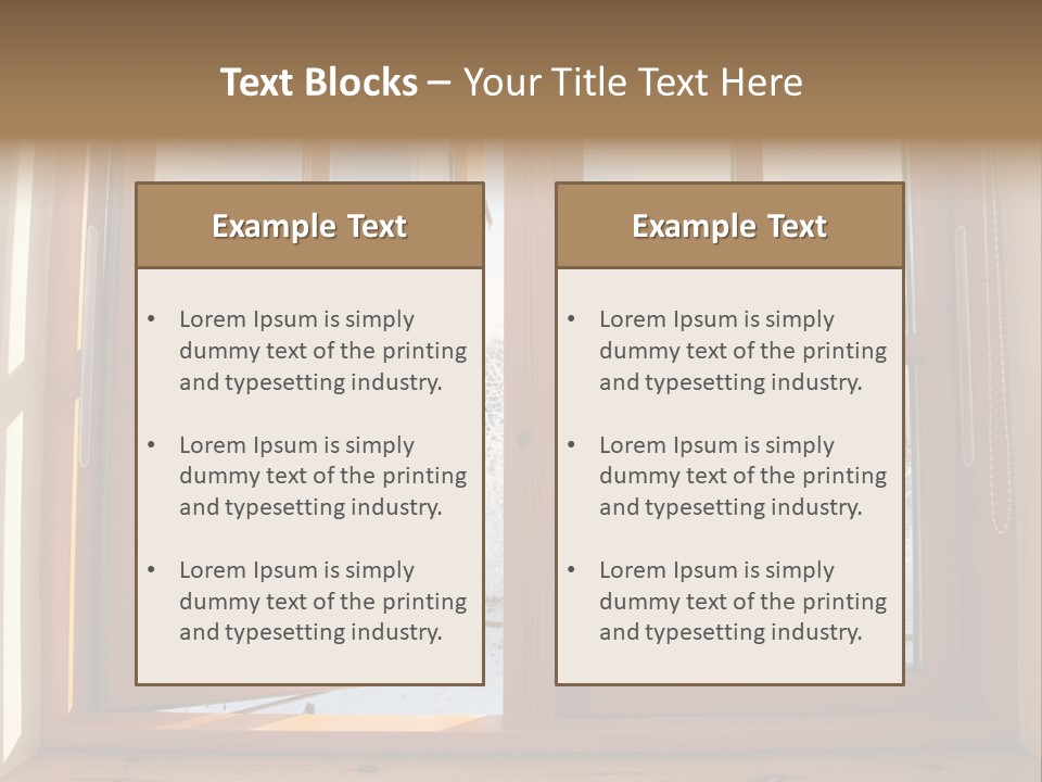 Wooden Windows PowerPoint Template