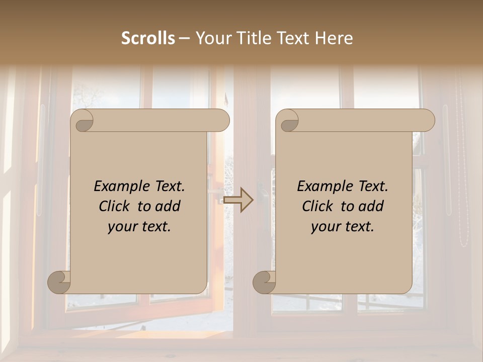 Wooden Windows PowerPoint Template