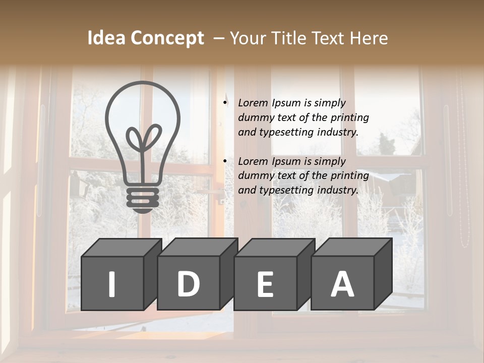 Wooden Windows PowerPoint Template